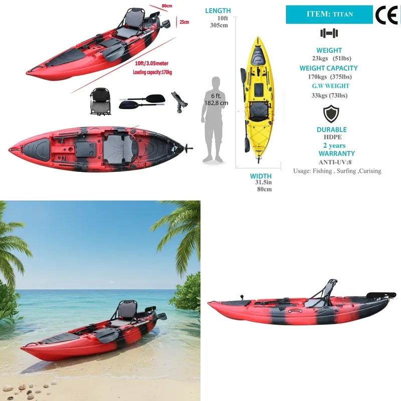Kayak de pêche monoplace de 10 - Fishing Kayak Sit In avis et prix