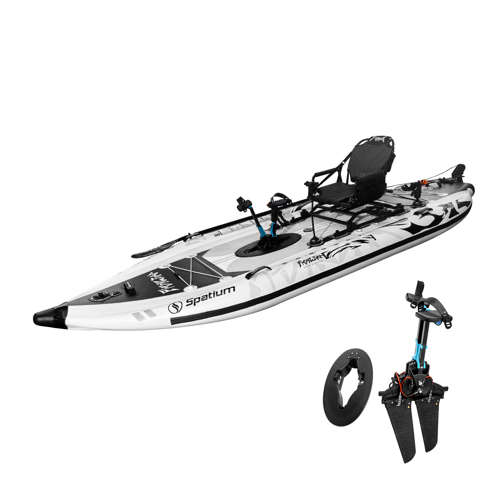 Kayak gonflable Spatium 11,5 p - Fishing Kayak Pedal Drive avis et prix